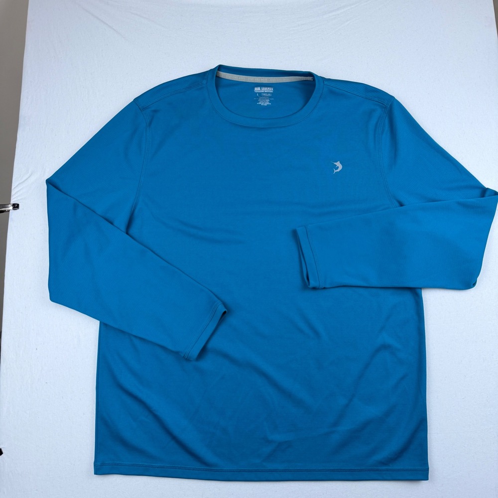 Reel Legends Mens Freeline Long Sleeve Performance Fishing Shirt Blue Large